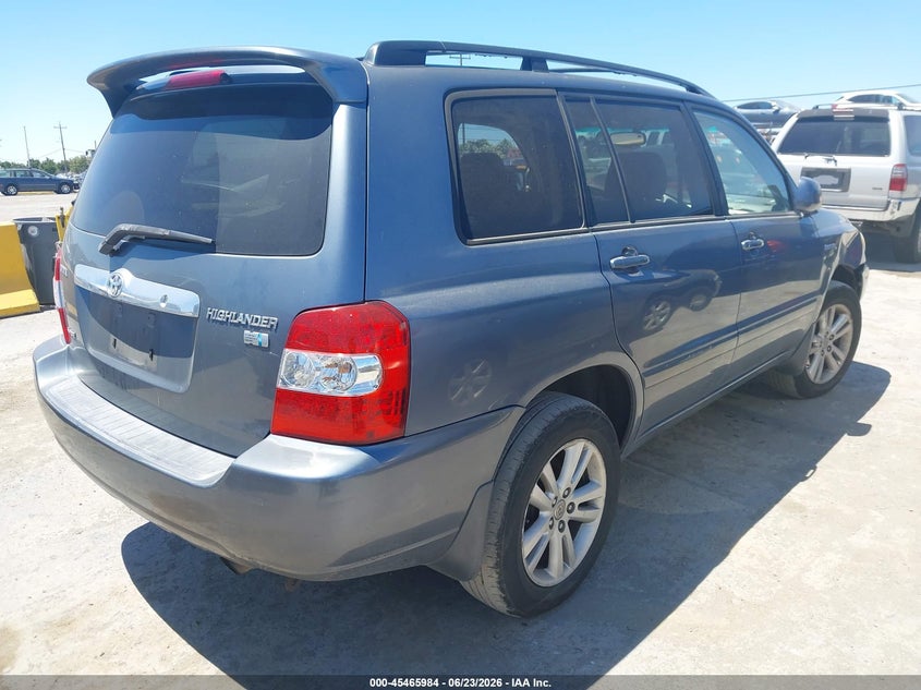 2006 Toyota Highlander hybrid VIN JTEEW21A960013583 IAAI salvage auction — NORMAL WEAR, Clear - Dealer Only (California), sold $925 on 2026-07-09 (photo 4)