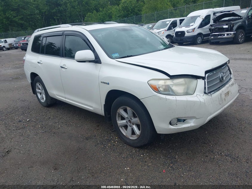 2009 Toyota Highlander hybrid VIN JTEEW44A092035407 IAAI salvage auction — FRONT END, Clear (Massachusetts), sold $1,150 on 2026-07-31 (photo 1)