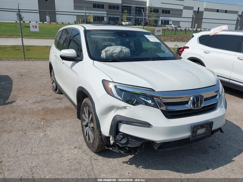 2021 Honda Pilot VIN 5FNYF5H58MB027906 IAAI salvage auction — LEFT & RIGHT, Salvage (Texas), sold $7,500 on 2026-07-24 (photo 1)