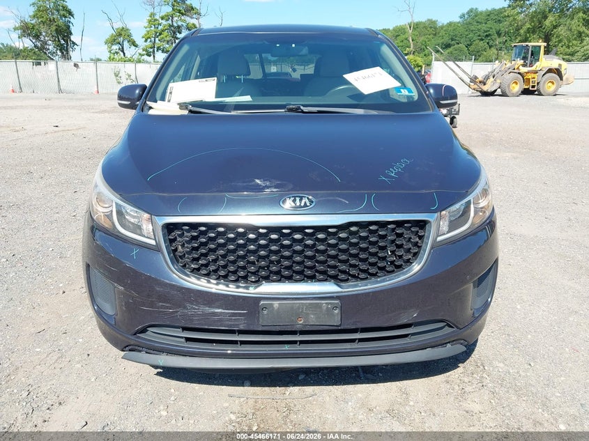 2016 Kia SEDONA VIN KNDMB5C15G6188860 IAAI salvage auction — FRONT & REAR, Salvage (Idaho), sold $125 on 2026-07-21 (photo 6)