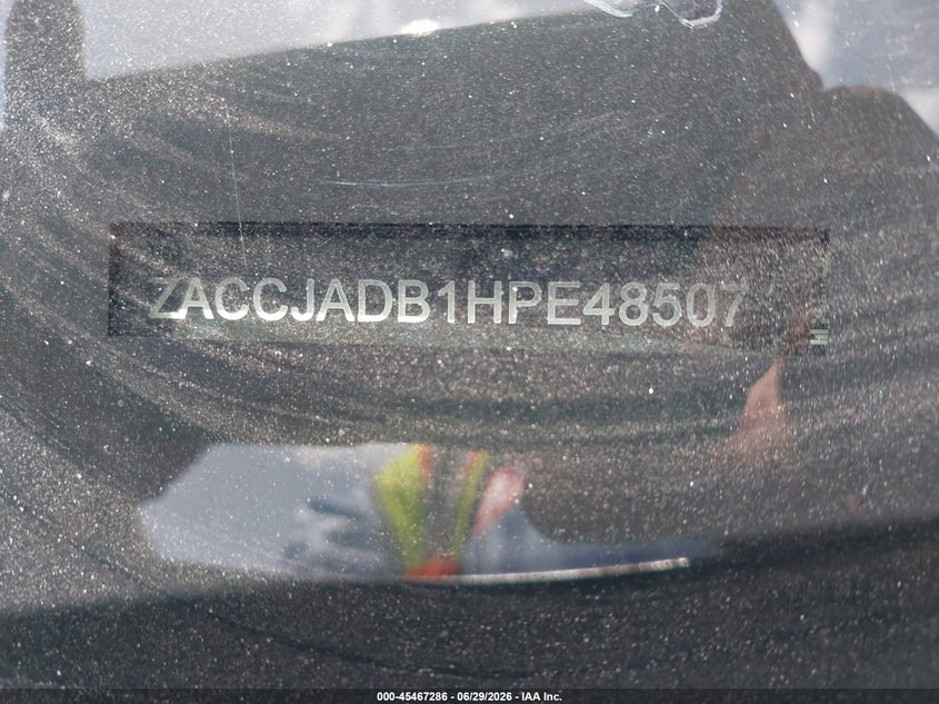 2017 Jeep Renegade VIN ZACCJADB1HPE48507 IAAI salvage auction — FRONT END, Salvage (Texas), sold $1,975 on 2026-07-09 (photo 9)