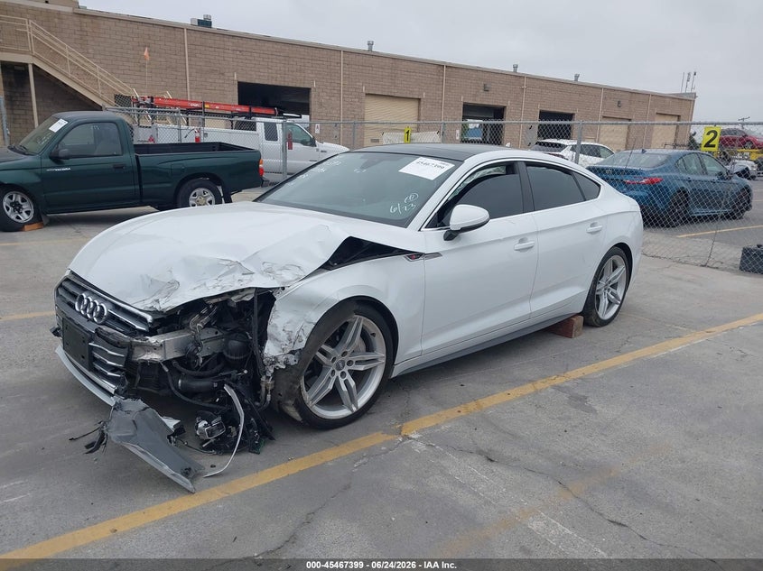 2019 Audi A5 VIN WAUENCF53KA059503 IAAI salvage auction — LEFT FRONT, Salvage (California), sold $5,000 on 2026-07-16 (photo 2)