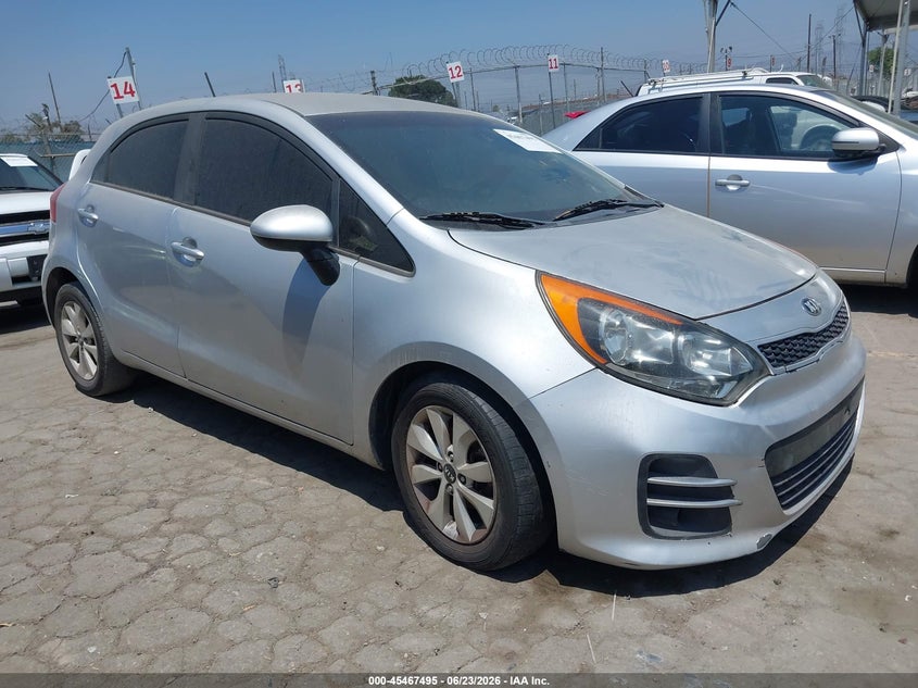 2016 Kia Rio VIN KNADN5A37G6677690 IAAI salvage auction — UNKNOWN, Salvage Title - Dealer (California), sold $800 on 2026-07-15 (photo 1)