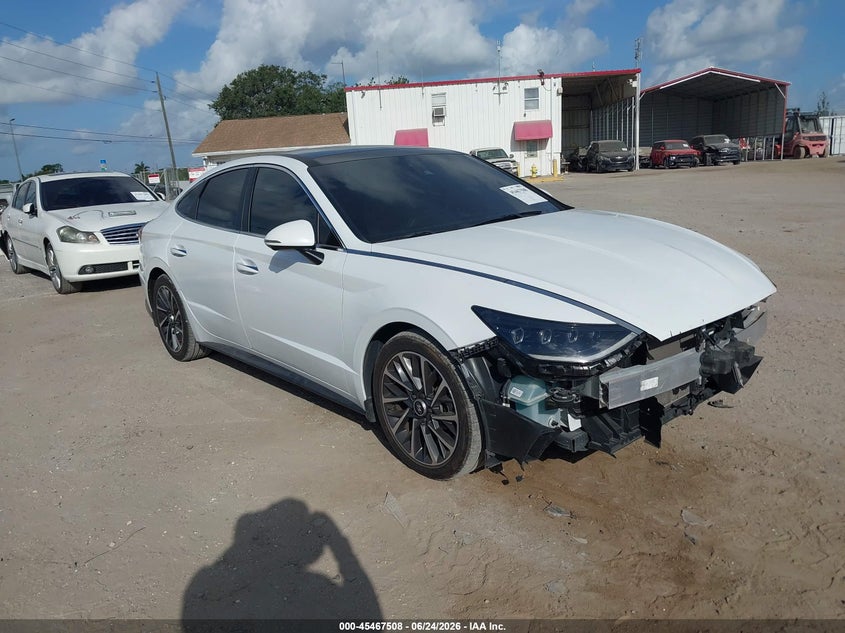 2021 Hyundai Sonata VIN 5NPEH4J22MH117268 IAAI salvage auction — FRONT END, Certificate Of Destruction (Florida), sold $7,100 on 2026-07-28 (photo 1)