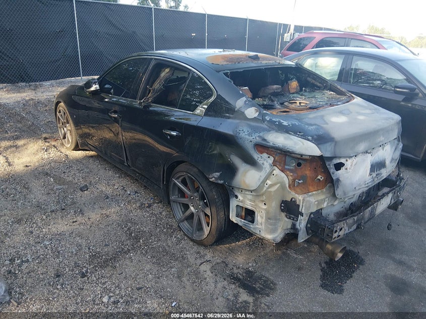 2014 Infiniti Q50 VIN JN1BV7APXEM680295 IAAI salvage auction — EXTERIOR BURN, Salvage (South Carolina), sold $600 on 2026-07-29 (photo 6)