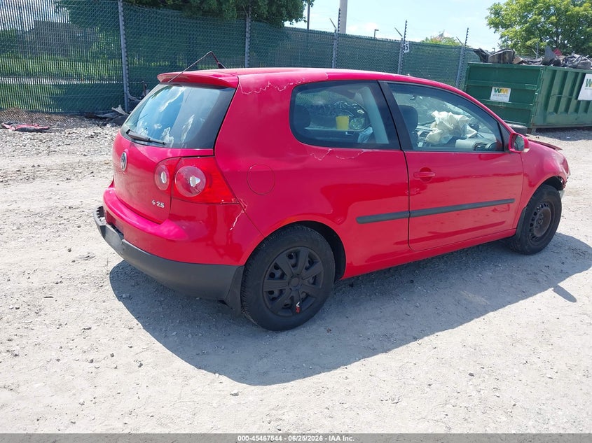2007 Volkswagen Rabbit VIN WVWBR71KX7W146677 IAAI salvage auction — FRONT END, Salvage (Pennsylvania), sold $225 on 2026-07-17 (photo 4)