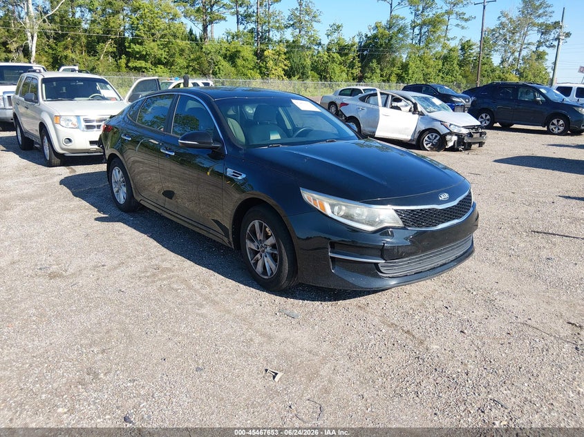 2016 Kia Optima VIN 5XXGT4L32GG102671 IAAI salvage auction — REAR END, Rebuildable (Florida), sold $925 on 2026-07-07 (photo 1)