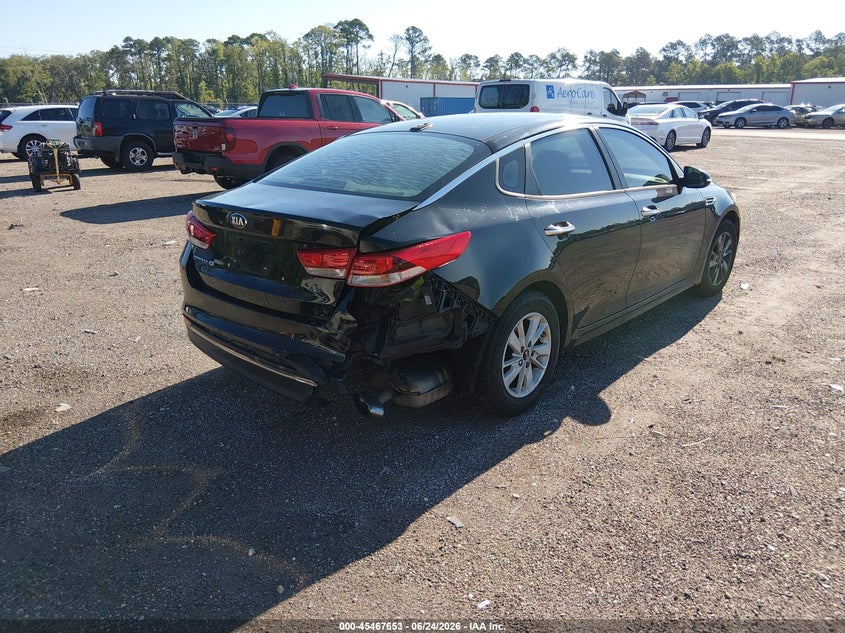 2016 Kia Optima VIN 5XXGT4L32GG102671 IAAI salvage auction — REAR END, Rebuildable (Florida), sold $925 on 2026-07-07 (photo 4)