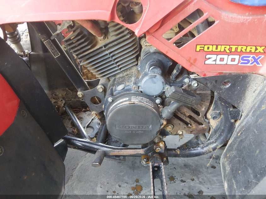 1986 Honda Trx200 VIN JH3TE0302GK063337 IAAI salvage auction — NORMAL WEAR, Clear - Dealer Only (California), sold $50 on 2026-07-08 (photo 9)