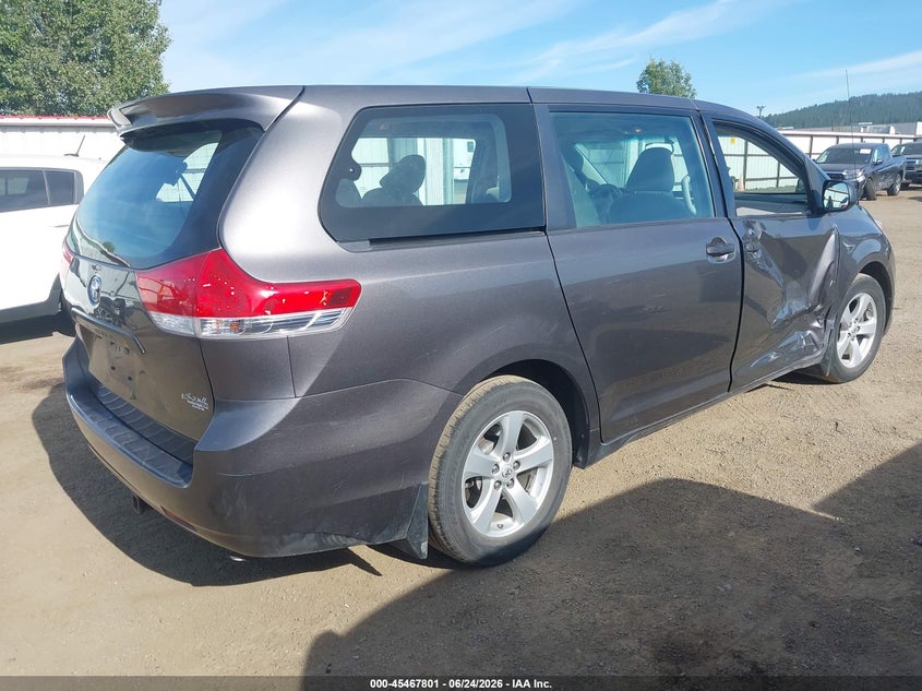 2012 Toyota Sienna VIN 5TDZK3DC2CS246301 IAAI salvage auction — SIDE, Bill Of Sale (Washington), sold $1,400 on 2026-07-21 (photo 4)