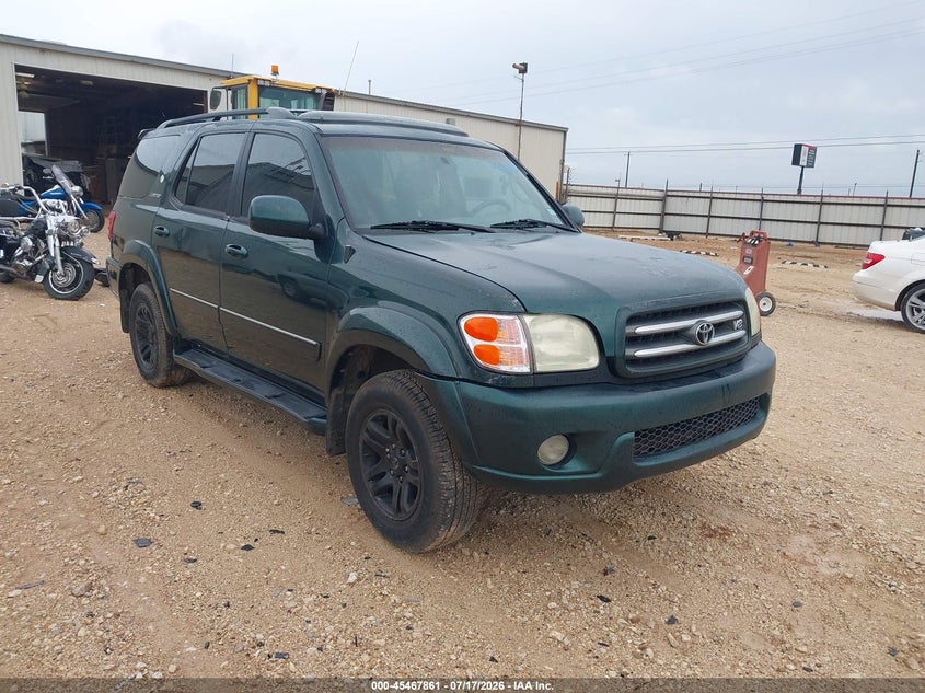2003 Toyota Sequoia VIN 5TDZT38A13S178420 IAAI salvage auction — LEFT FRONT, Clear (Texas), sold $25 on 2026-07-30 (photo 1)