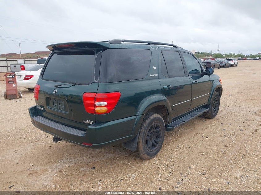 2003 Toyota Sequoia VIN 5TDZT38A13S178420 IAAI salvage auction — LEFT FRONT, Clear (Texas), sold $25 on 2026-07-30 (photo 4)