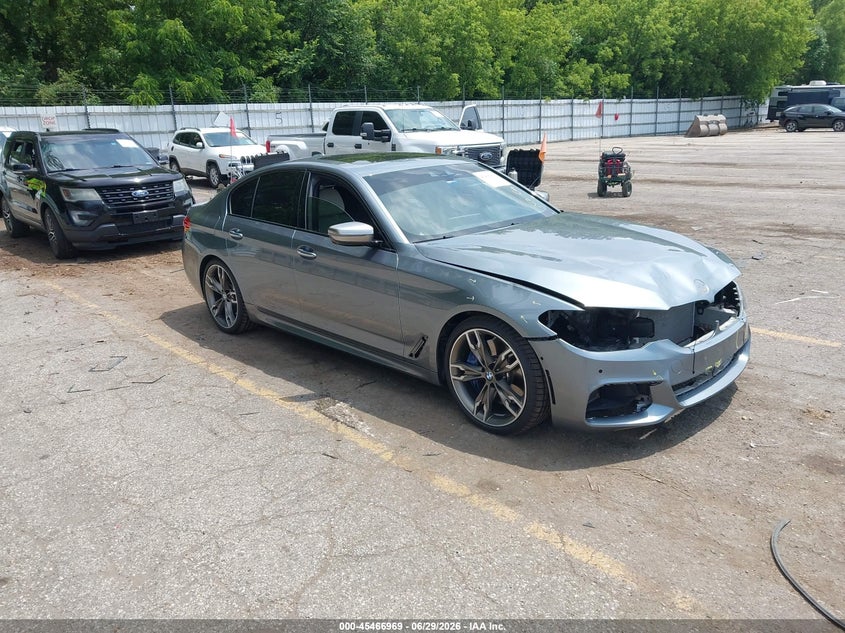 2018 BMW 5er VIN WBAJB9C5XJB036193 IAAI salvage auction — FRONT END, Clear (Michigan), sold $11,100 on 2026-07-27 (photo 1)