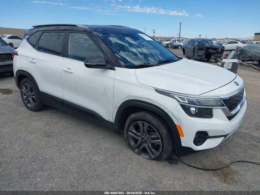 2021 Kia Seltos VIN KNDEU2AA7M7205471 IAAI salvage auction — SIDE, Salvage (California), sold $3,125 on 2026-07-17 (photo 1)