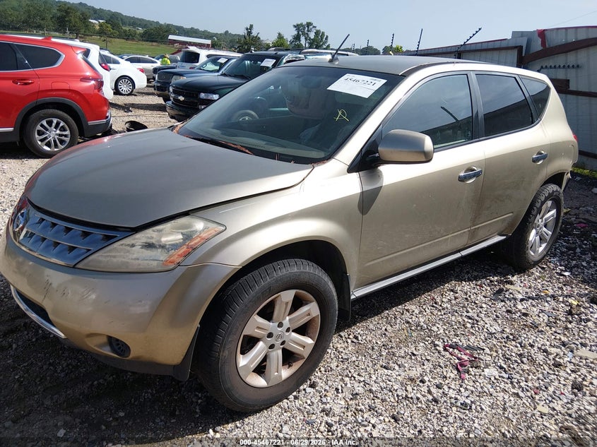 2007 Nissan Murano VIN JN8AZ08T17W510961 IAAI salvage auction — NORMAL WEAR, Clear (Arkansas), sold $175 on 2026-07-09 (photo 2)
