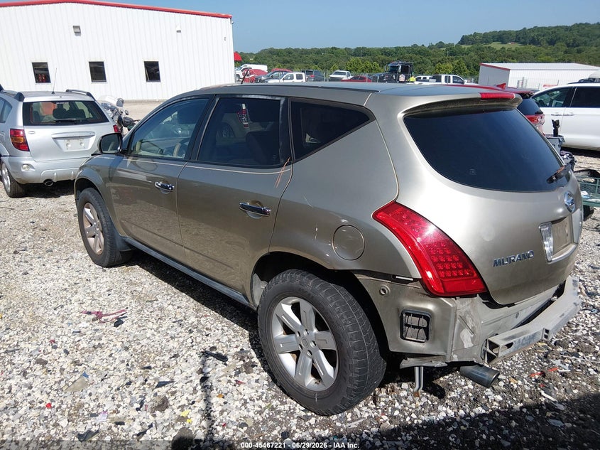 2007 Nissan Murano VIN JN8AZ08T17W510961 IAAI salvage auction — NORMAL WEAR, Clear (Arkansas), sold $175 on 2026-07-09 (photo 3)