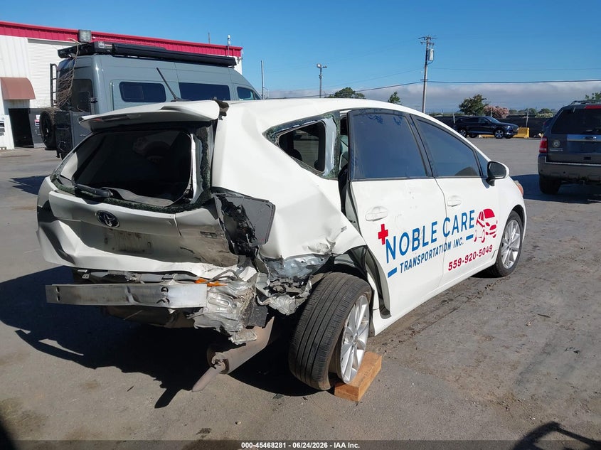 2013 Toyota Prius v VIN JTDZN3EU1D3217356 IAAI salvage auction — RIGHT REAR, Salvage (California), sold $725 on 2026-07-23 (photo 6)
