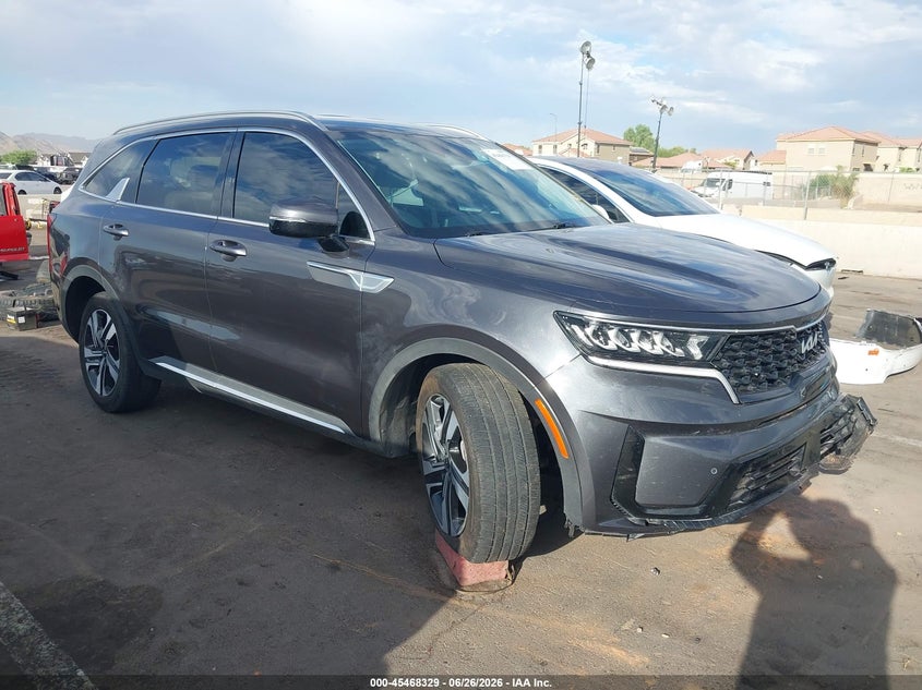 2023 Kia Sorento VIN KNDRHDLG6P5172658 IAAI salvage auction — FRONT & REAR, Salvage Title, sold $9,300 on 2026-08-02 (photo 1)