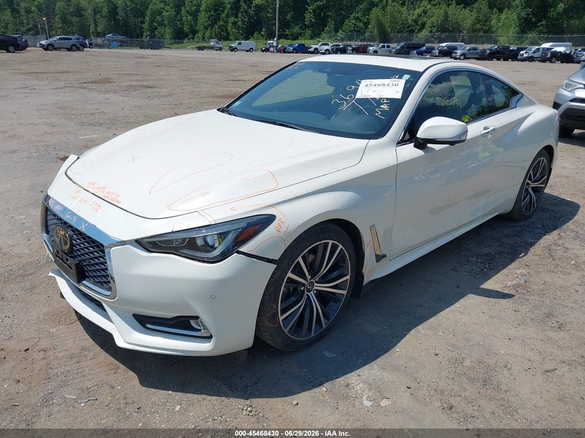 2021 Infiniti Q60 VIN JN1EV7KL6MM470218 IAAI salvage auction — FRONT END, Salvage Title, sold $7,300 on 2026-08-22 (photo 2)