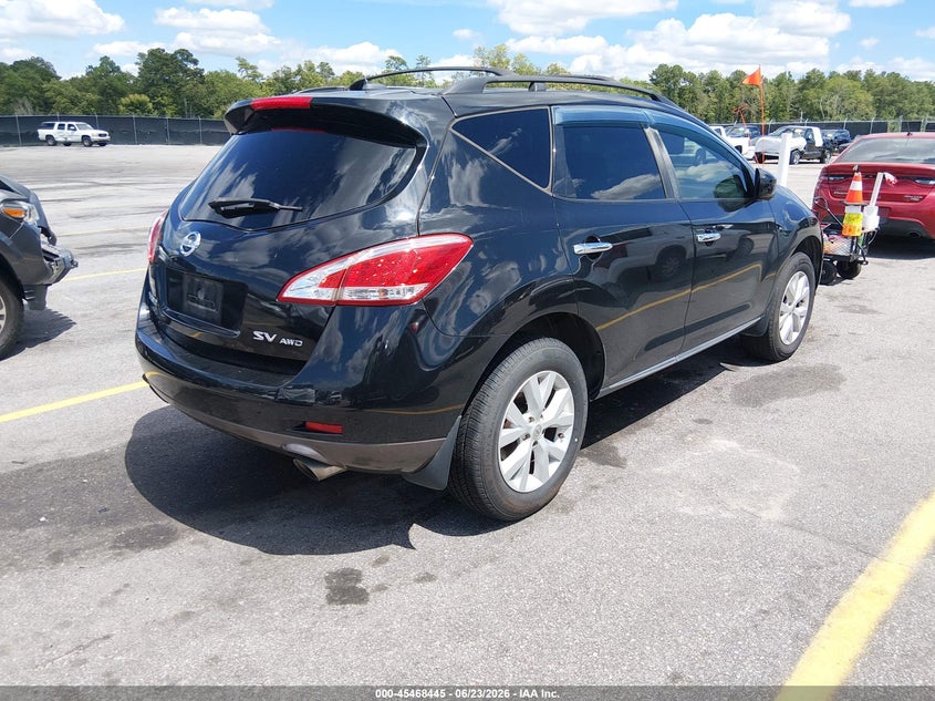 2012 Nissan Murano VIN JN8AZ1MWXCW221223 IAAI salvage auction — NORMAL WEAR, Clear (South Carolina), sold $125 on 2026-07-08 (photo 4)