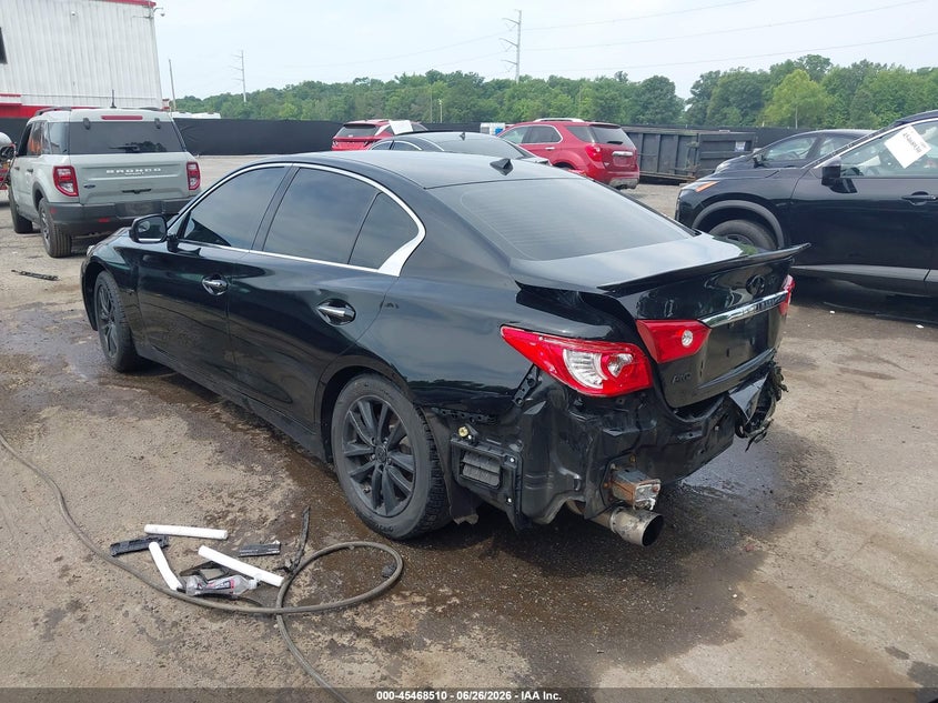 2014 Infiniti Q50 VIN JN1BV7AR5EM699760 IAAI salvage auction — RIGHT SIDE, Salvage - Greater Than 75% (Maryland), sold $325 on 2026-07-22 (photo 3)