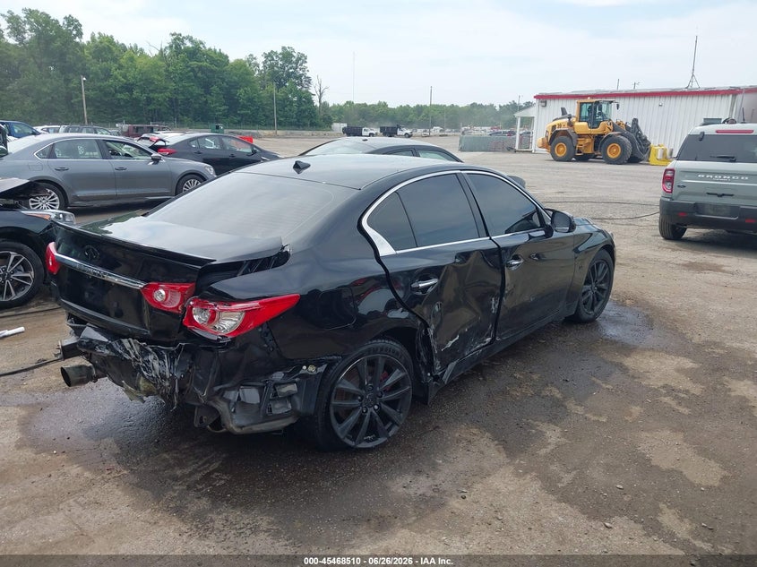 2014 Infiniti Q50 VIN JN1BV7AR5EM699760 IAAI salvage auction — RIGHT SIDE, Salvage - Greater Than 75% (Maryland), sold $325 on 2026-07-22 (photo 4)
