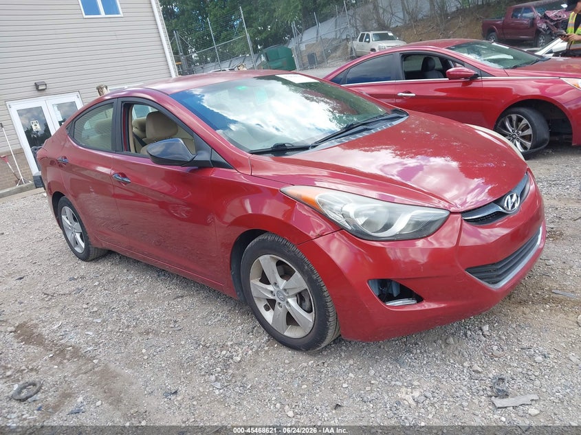 2013 Hyundai Elantra VIN KMHDH4AE0DU629179 IAAI salvage auction — THEFT, Rebuildable (Florida), sold $500 on 2026-07-28 (photo 1)