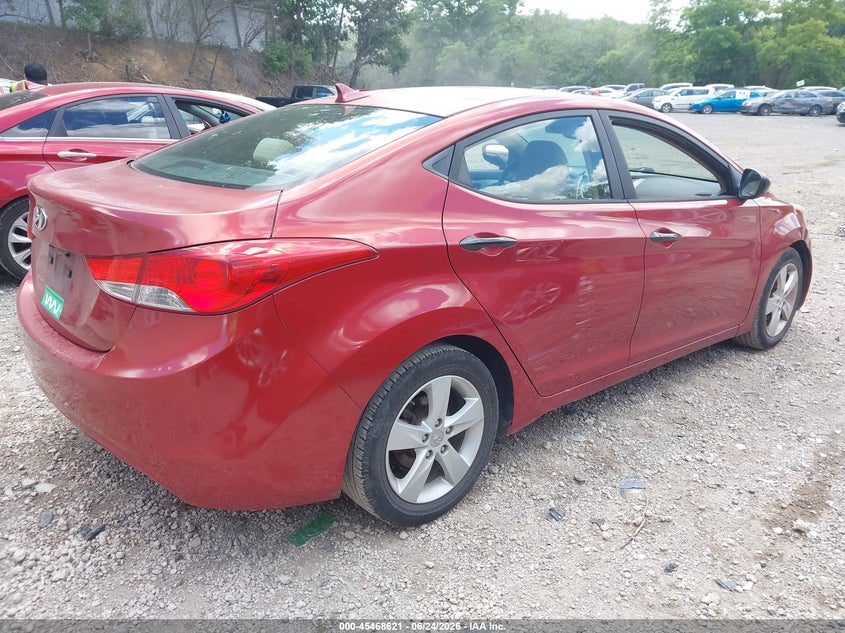 2013 Hyundai Elantra VIN KMHDH4AE0DU629179 IAAI salvage auction — THEFT, Rebuildable (Florida), sold $500 on 2026-07-28 (photo 4)