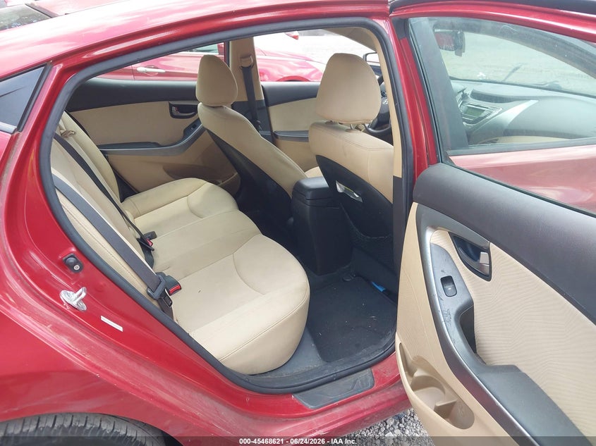 2013 Hyundai Elantra VIN KMHDH4AE0DU629179 IAAI salvage auction — THEFT, Rebuildable (Florida), sold $500 on 2026-07-28 (photo 8)