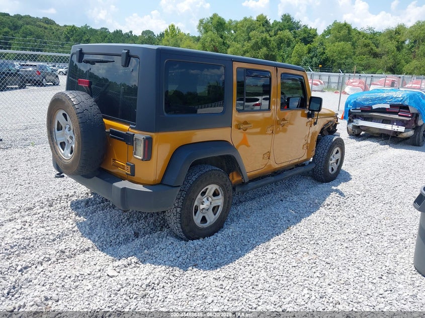 2014 Jeep Wrangler / VIN 1C4BJWKG0EL268393 IAAI salvage auction — RIGHT FRONT, Salvage Title, sold $20,500 on 2026-08-24 (photo 4)
