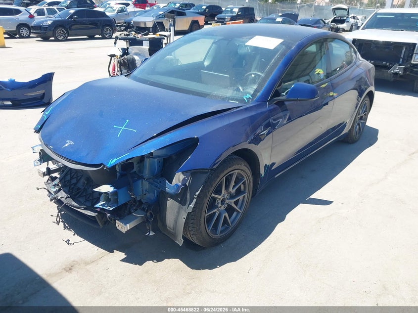 2021 Tesla Model 3 VIN 5YJ3E1EAXMF092960 IAAI salvage auction — FRONT END, Salvage Title, sold $6,200 on 2026-07-30 (photo 2)