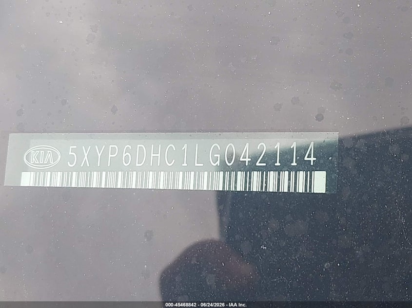 2020 Kia Telluride VIN 5XYP6DHC1LG042114 IAAI salvage auction — FRONT END, Salvage (Indiana), sold $4,650 on 2026-07-31 (photo 9)