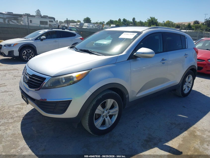 2012 Kia Sportage VIN KNDPB3A21C7225937 IAAI salvage auction — REAR END, Salvage (California), sold $2,550 on 2026-07-09 (photo 2)