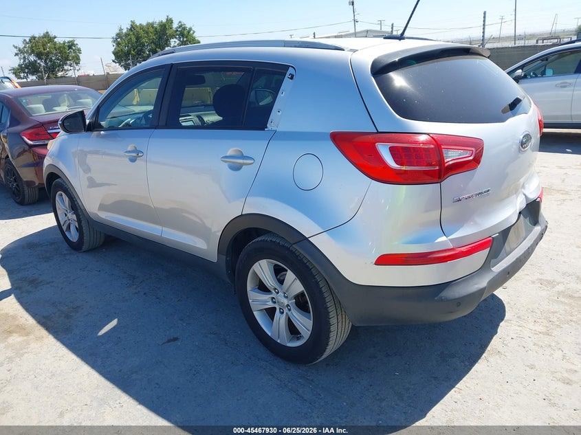 2012 Kia Sportage VIN KNDPB3A21C7225937 IAAI salvage auction — REAR END, Salvage (California), sold $2,550 on 2026-07-09 (photo 3)
