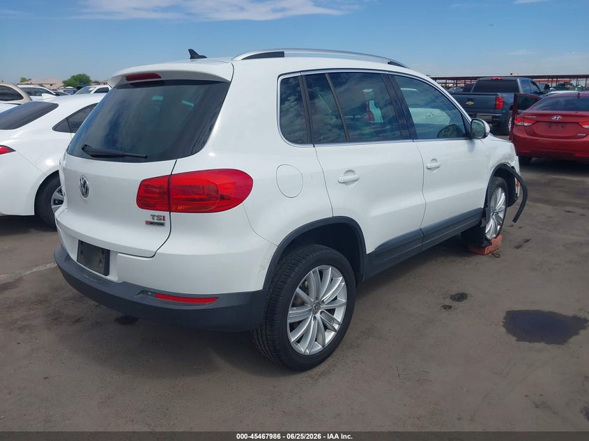 2016 Volkswagen Tiguan VIN WVGBV7AX0GW590461 IAAI salvage auction — RIGHT FRONT, Salvage (Arizona), sold $2,350 on 2026-07-10 (photo 4)
