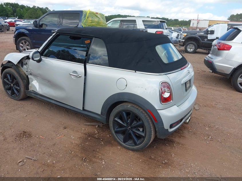 2014 Mini Convertible VIN WMWZP3C59ET298093 IAAI salvage auction — LEFT FRONT, Salvage Title, sold $750 on 2026-08-05 (photo 3)