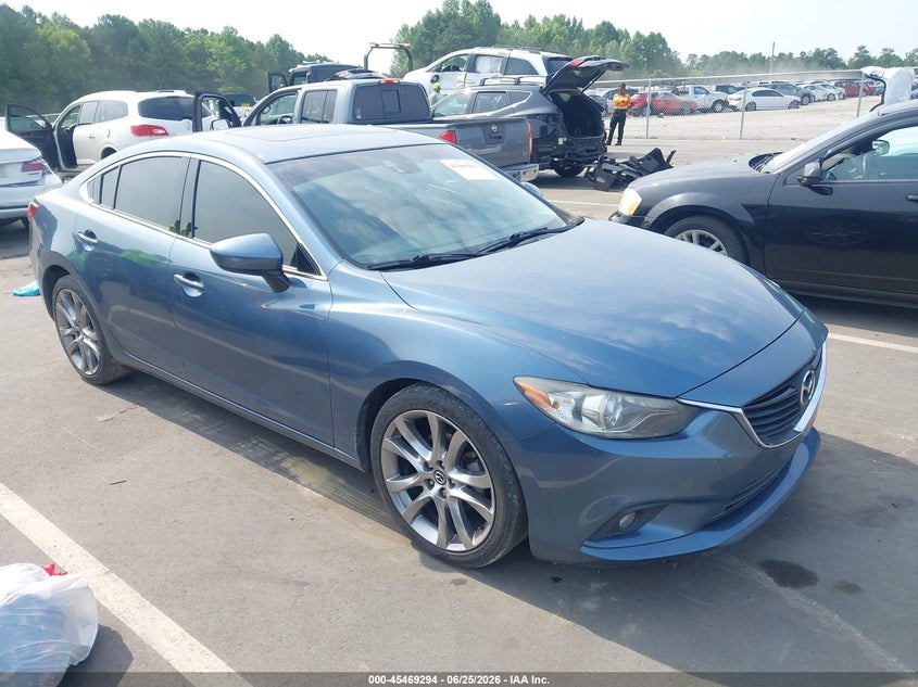 2014 Mazda 6 VIN JM1GJ1W51E1108987 IAAI salvage auction — LEFT SIDE, Salvage Title, sold $1,800 on 2026-09-22 (photo 1)