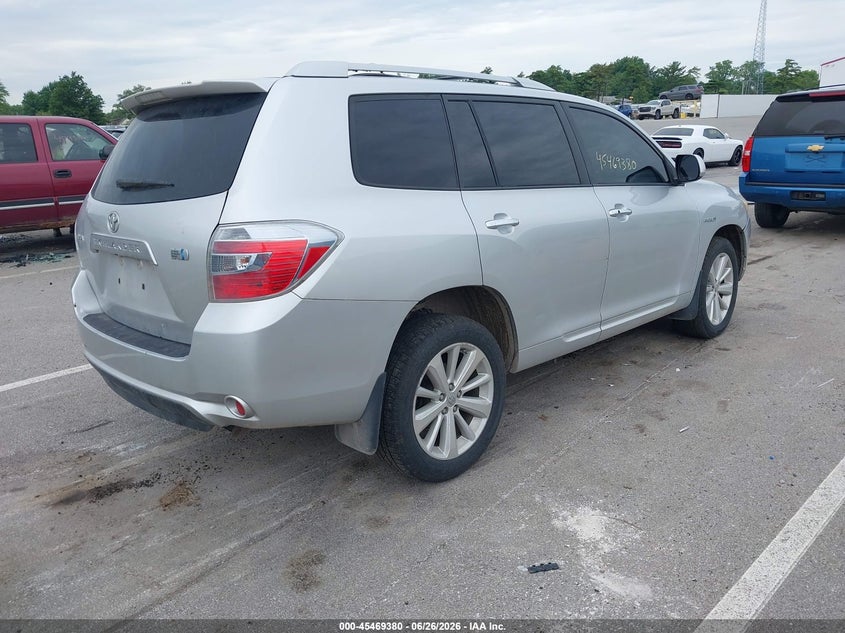 2008 Toyota Highlander hybrid VIN JTEEW41A082025866 IAAI salvage auction — LEFT FRONT, Clear (Indiana), sold $1,200 on 2026-07-31 (photo 4)