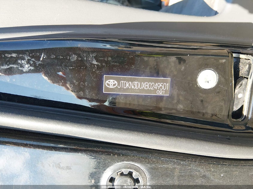 2011 Toyota Prius VIN JTDKN3DUXB0249501 IAAI salvage auction — NORMAL WEAR, Clear (Tennessee), sold $1,500 on 2026-07-30 (photo 9)