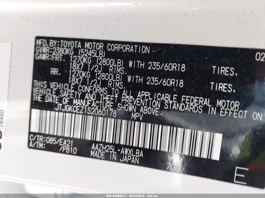 2025 Lexus Nx VIN JTJGKCEZ1S2060178 IAAI salvage auction — RIGHT FRONT, Wait Title, sold $19,700 on 2026-08-19 (photo 9)