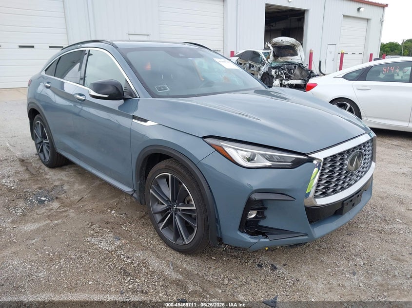 2023 Infiniti Qx55 VIN 3PCAJ5JR5PF107181 IAAI salvage auction — LEFT FRONT, Salvage Title, sold $8,300 on 2026-08-24 (photo 1)