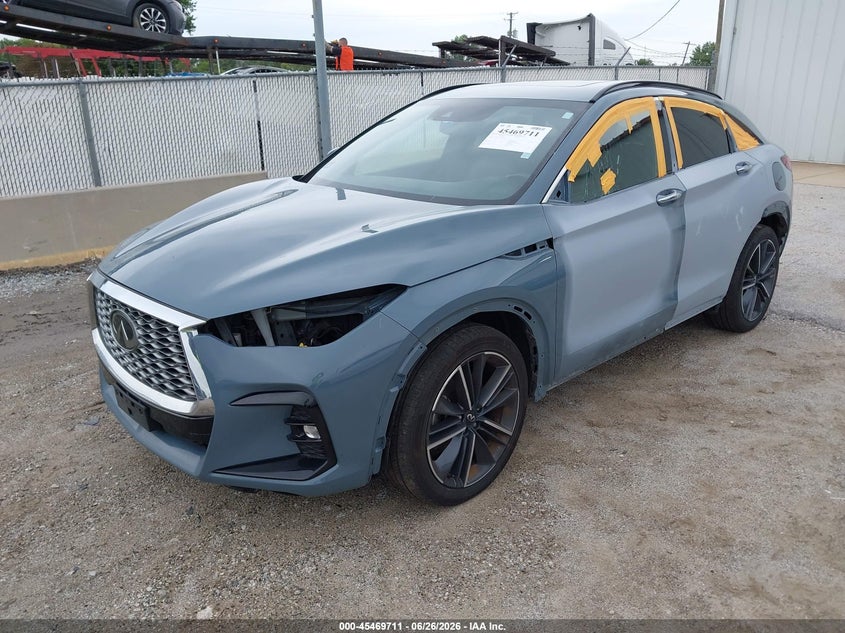 2023 Infiniti Qx55 VIN 3PCAJ5JR5PF107181 IAAI salvage auction — LEFT FRONT, Salvage Title, sold $8,300 on 2026-08-24 (photo 2)