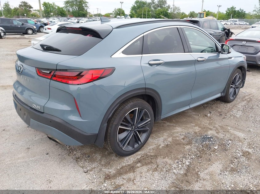 2023 Infiniti Qx55 VIN 3PCAJ5JR5PF107181 IAAI salvage auction — LEFT FRONT, Salvage Title, sold $8,300 on 2026-08-24 (photo 4)