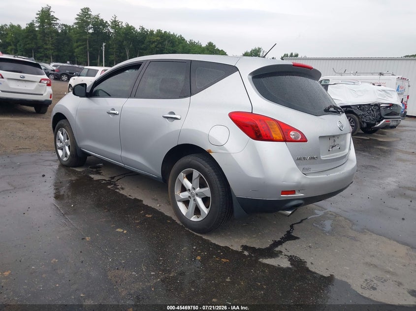 2009 Nissan Murano VIN JN8AZ18W99W204870 IAAI salvage auction — FRONT END, Clear (Massachusetts), sold $275 on 2026-07-31 (photo 3)