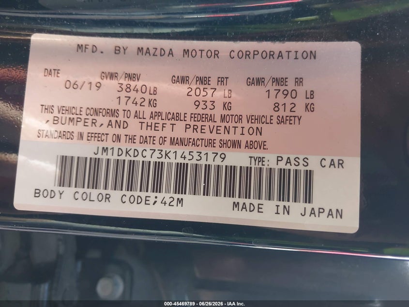 2019 Mazda Cx-3 VIN JM1DKDC73K1453179 IAAI salvage auction — LEFT FRONT, Salvage (Arizona), sold $4,925 on 2026-07-28 (photo 9)
