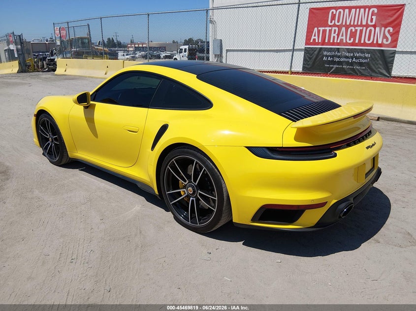 2022 Porsche 911 VIN WP0AD2A91NS255219 IAAI salvage auction — NORMAL WEAR, Clear (North Carolina), sold $170,000 on 2026-07-24 (photo 3)