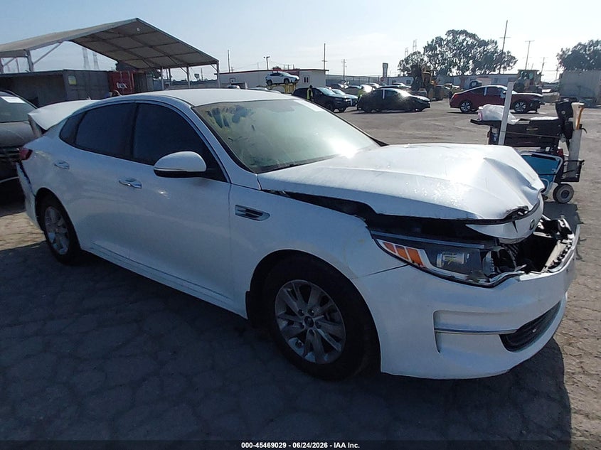 2016 Kia Optima VIN KNAGT4L31G5100962 IAAI salvage auction — FRONT & REAR, Salvage (California), sold $1,000 on 2026-07-25 (photo 1)