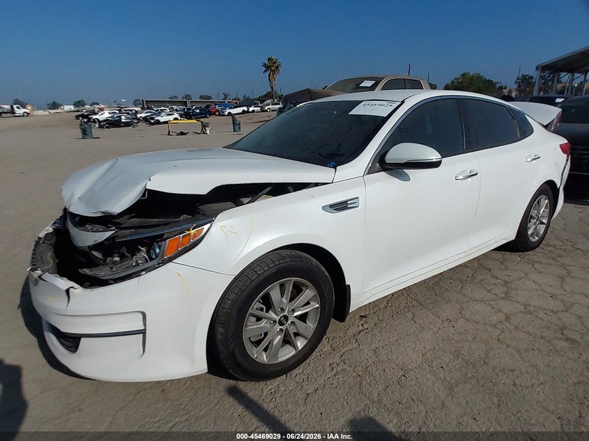 2016 Kia Optima VIN KNAGT4L31G5100962 IAAI salvage auction — FRONT & REAR, Salvage (California), sold $1,000 on 2026-07-25 (photo 2)