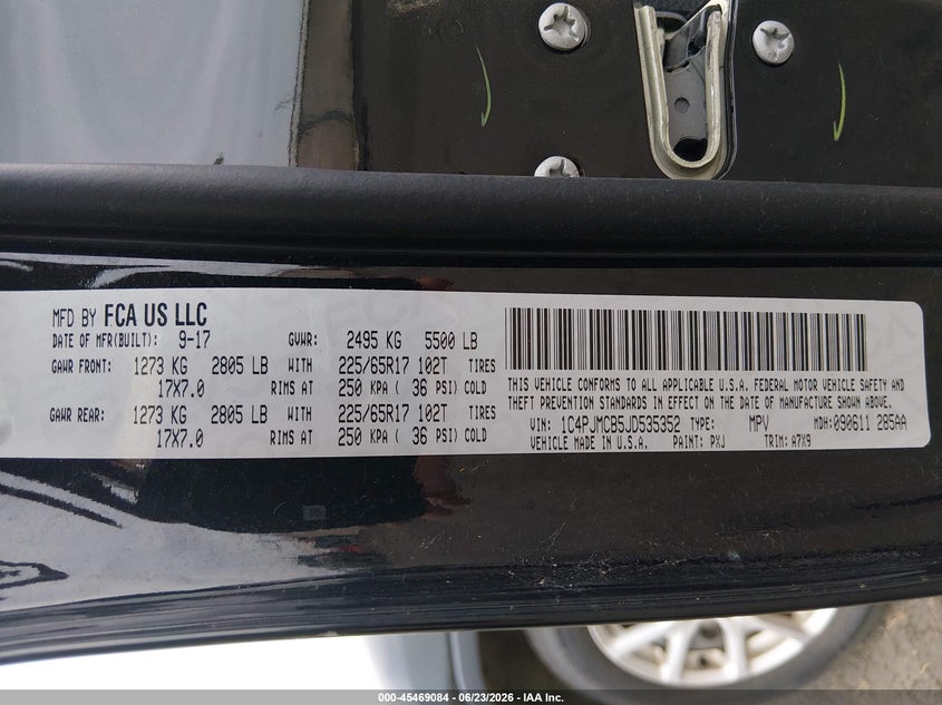 2018 Jeep Cherokee VIN 1C4PJMCB5JD535352 IAAI salvage auction — NORMAL WEAR, Sf97 (Oregon), sold $25 on 2026-07-29 (photo 9)