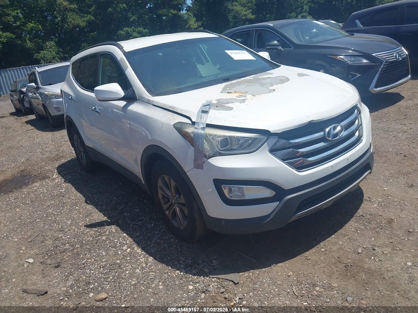 2013 Hyundai Santa fe VIN 5XYZUDLB1DG017275 IAAI salvage auction — ENGINE BURN, Mv-907A (New York), sold $525 on 2026-07-28 (photo 1)